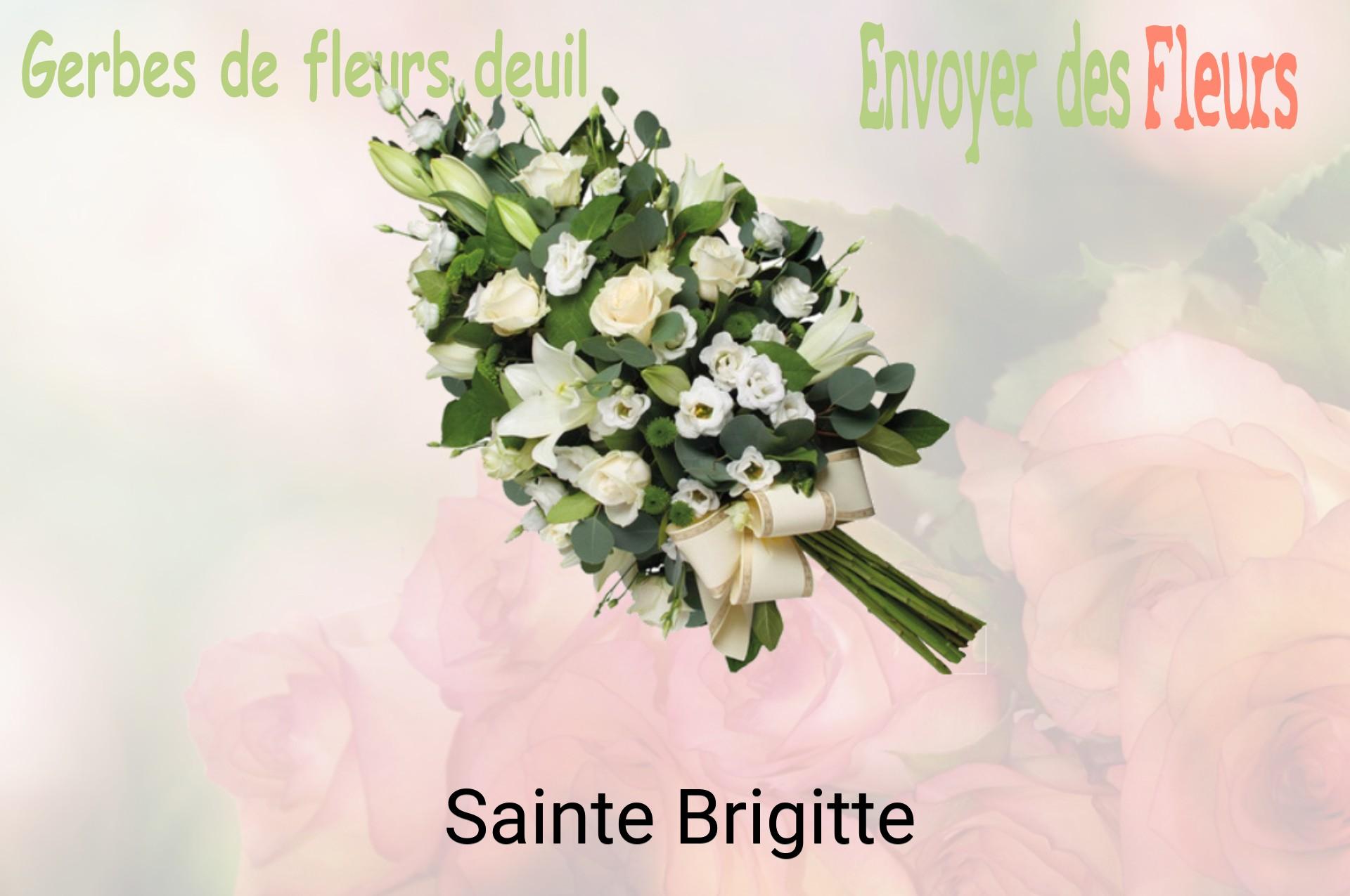 Gerbe de fleurs de deuil livrée à Sainte-Brigitte